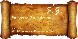 Porgesz Zoltána névjegykártya